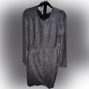 MICHAEL KORS Womens Silver Long Sleeve  Party Dress